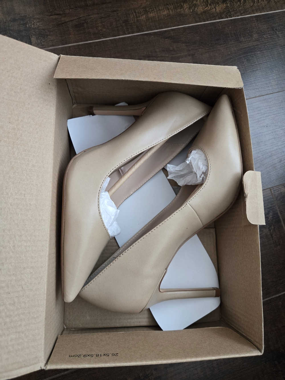 Mango Leather Beige Pointed-Toe Stiletto Pumps